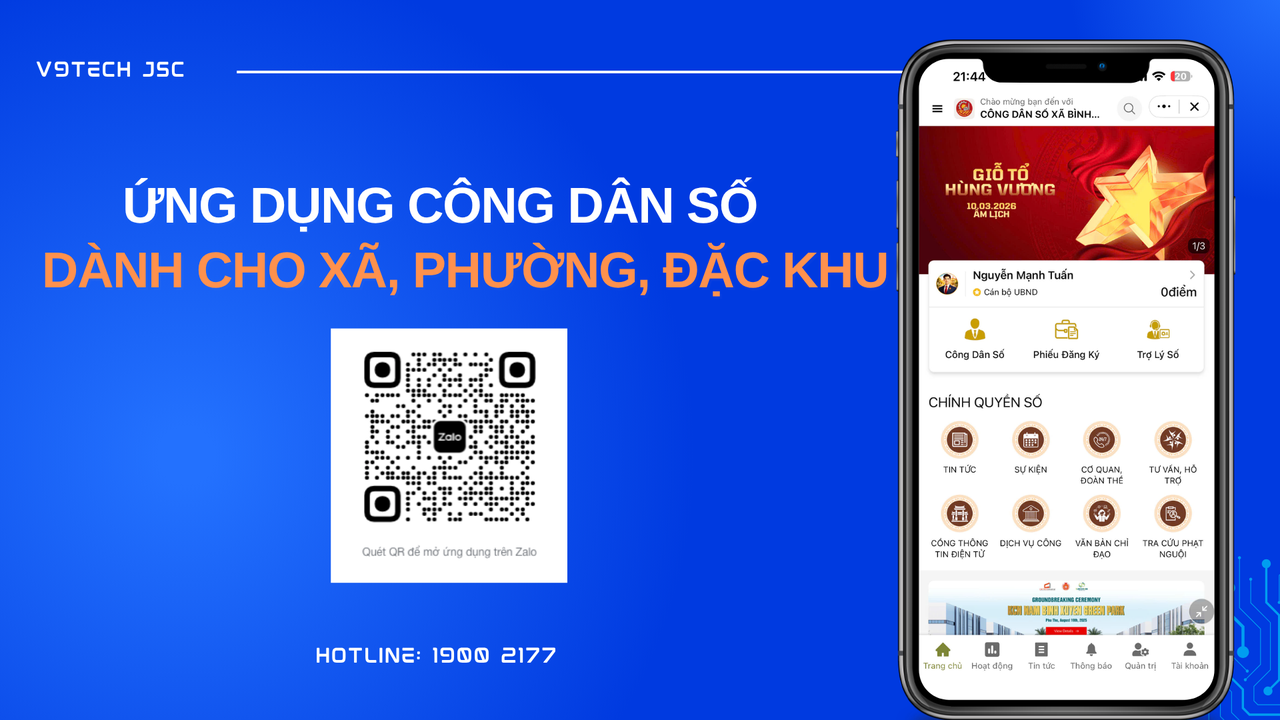 Ứng dụng công dân số cho xã, phường, đặc khu