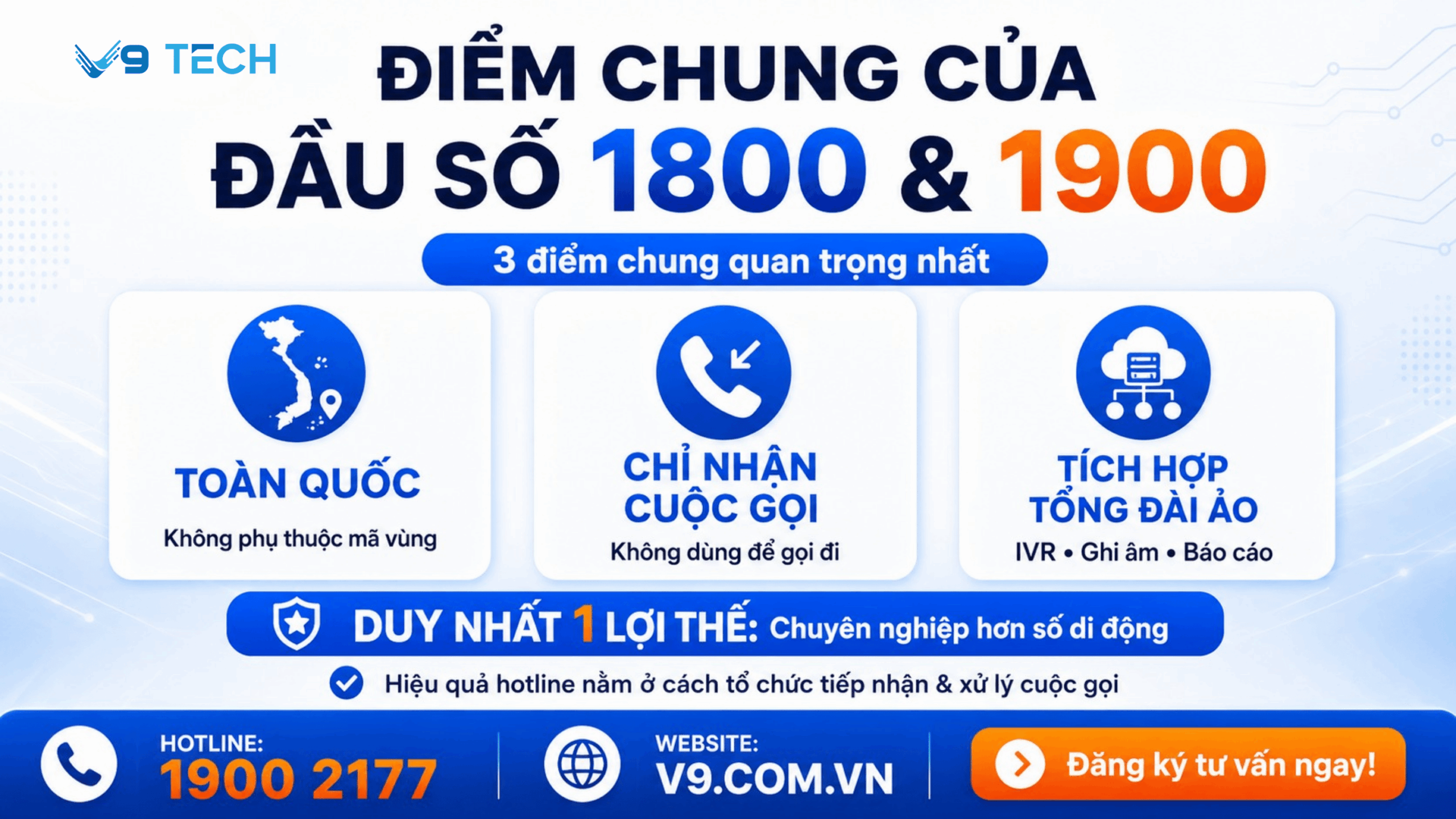 Điểm chung của đầu số 1800 và 1900