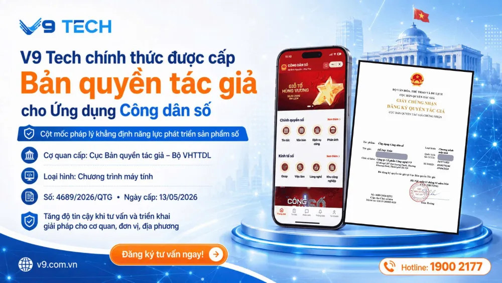 V9 Tech chính thức được cấp bản quyền Ứng dụng công dân số 5 Bản quyền ứng dụng công dân số 1