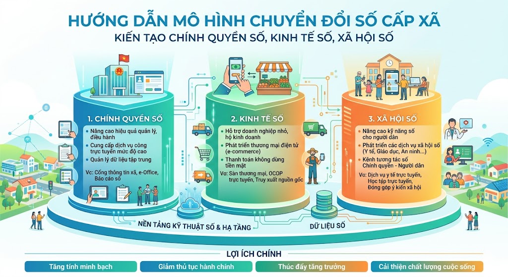 Hướng dẫn triển khai mô hình chuyển đổi số cấp xã mới nhất 2026