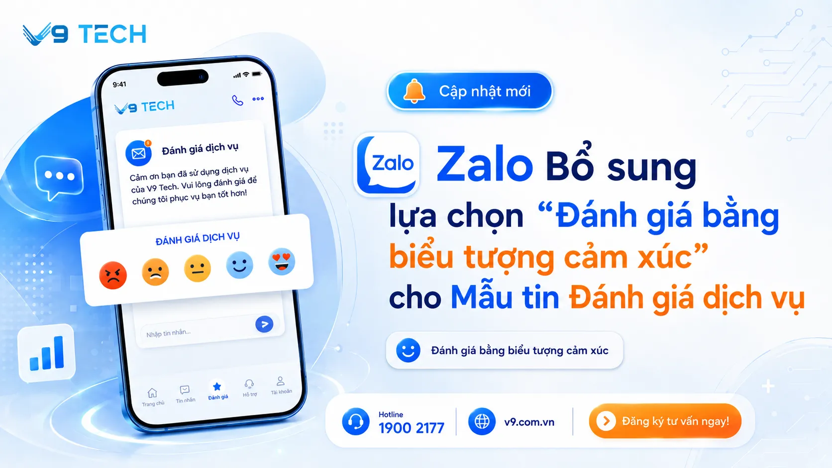Zalo bổ sung lựa chọn “đánh giá dịch vụ bằng biểu tượng cảm xúc”