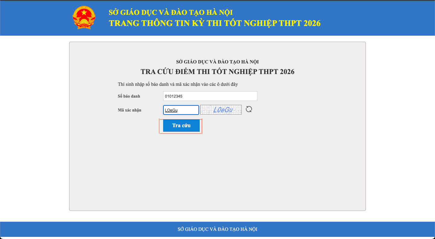 Hướng dẫn tra cứu điểm thi lớp 10 Hà Nội năm 2026 4 Hướng dẫn tra cứu điểm thi lớp 10 Hà Nội 2026