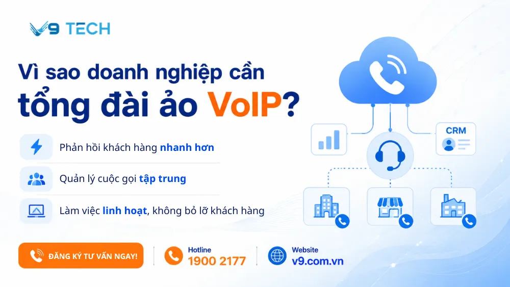 Tổng đài ảo VoIP là gì và cách triển khai như thế nào 2026? 3 Tổng đài ảo VoIP 2