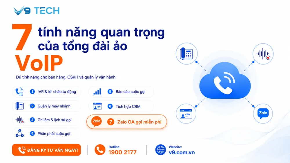 Tổng đài ảo VoIP là gì và cách triển khai như thế nào 2026? 7 Tổng đài ảo VoIP 4