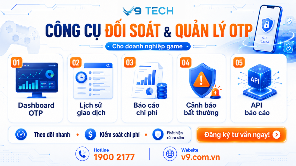 Giải pháp OTP xác thực tài khoản game mới nhất 2026 11 công cụ đối soát và quản lý otp xác thực tài khoản game