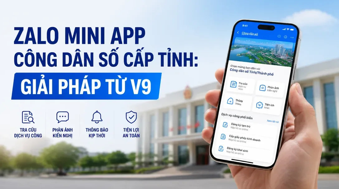 Zalo Mini App công dân số cấp tỉnh: Giải pháp từ V9