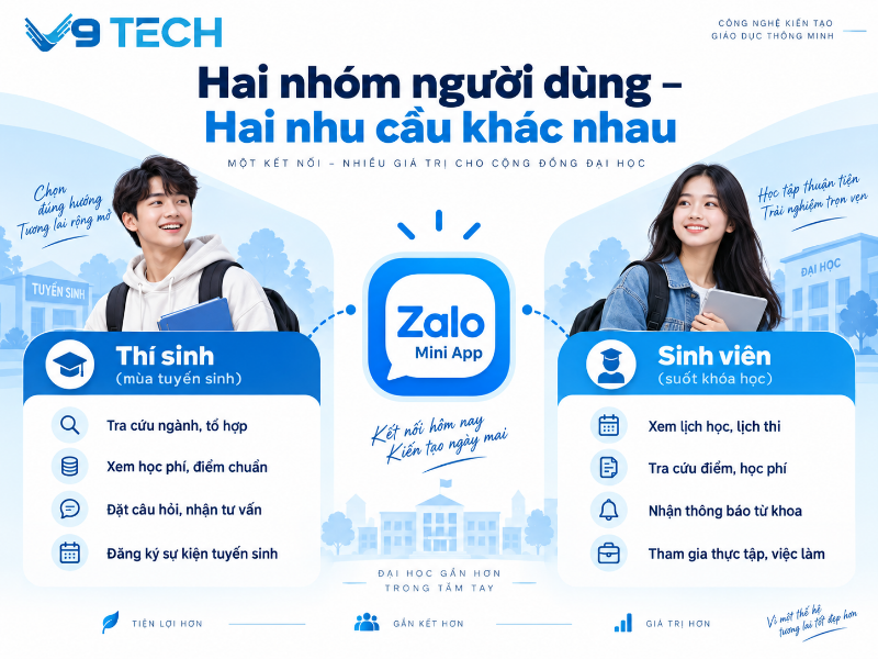 zalo mini app cho trường đại học cao đẳng