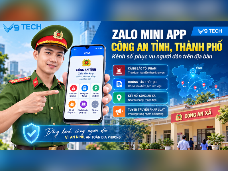 zalo mini app cho Công an tỉnh thành phố