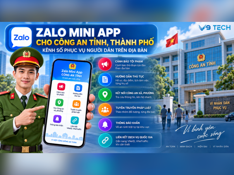 zalo mini app cho Công an tỉnh thành phố